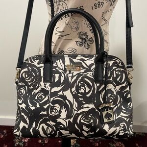 Kate Spade Black and White Floral Satchel